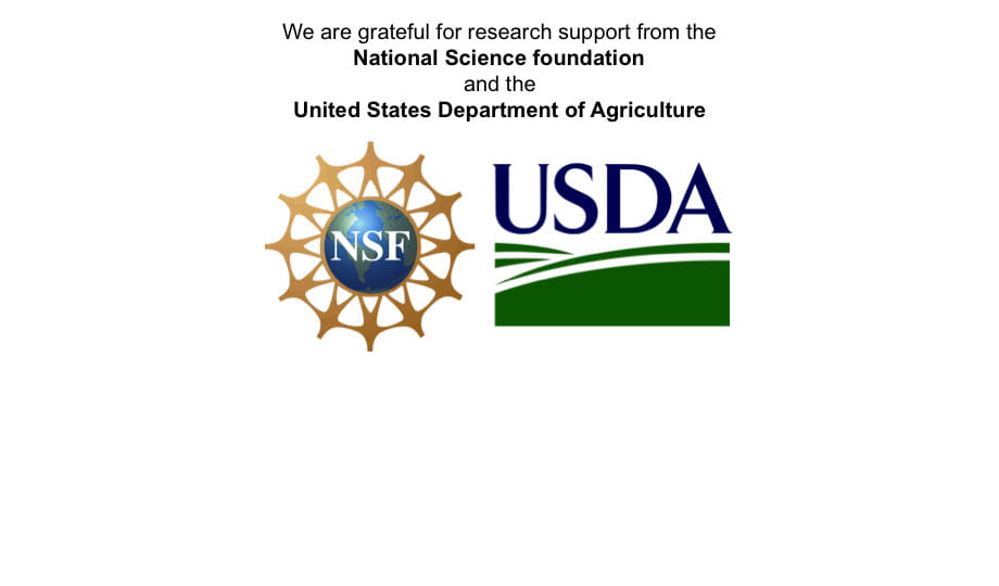Funding acknowledgement of NSF and USDA